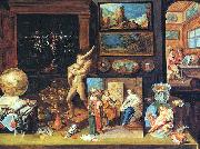Frans Francken II A Collector's Cabinet. oil on canvas